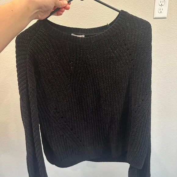 SO Black Ribbed Crewneck Sweater - Picture 2 of 3